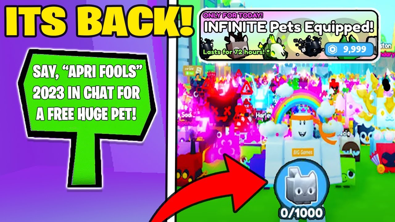 🥳 *NEW* April Fools Event 2023 Is Coming To Pet Simulator X Free Pets