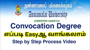 How to get convocation degree from Annamalai University | Online Registration Procedures
