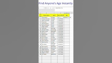 📅 Age Calculator in Excel (1-Click Formula!) #shorts