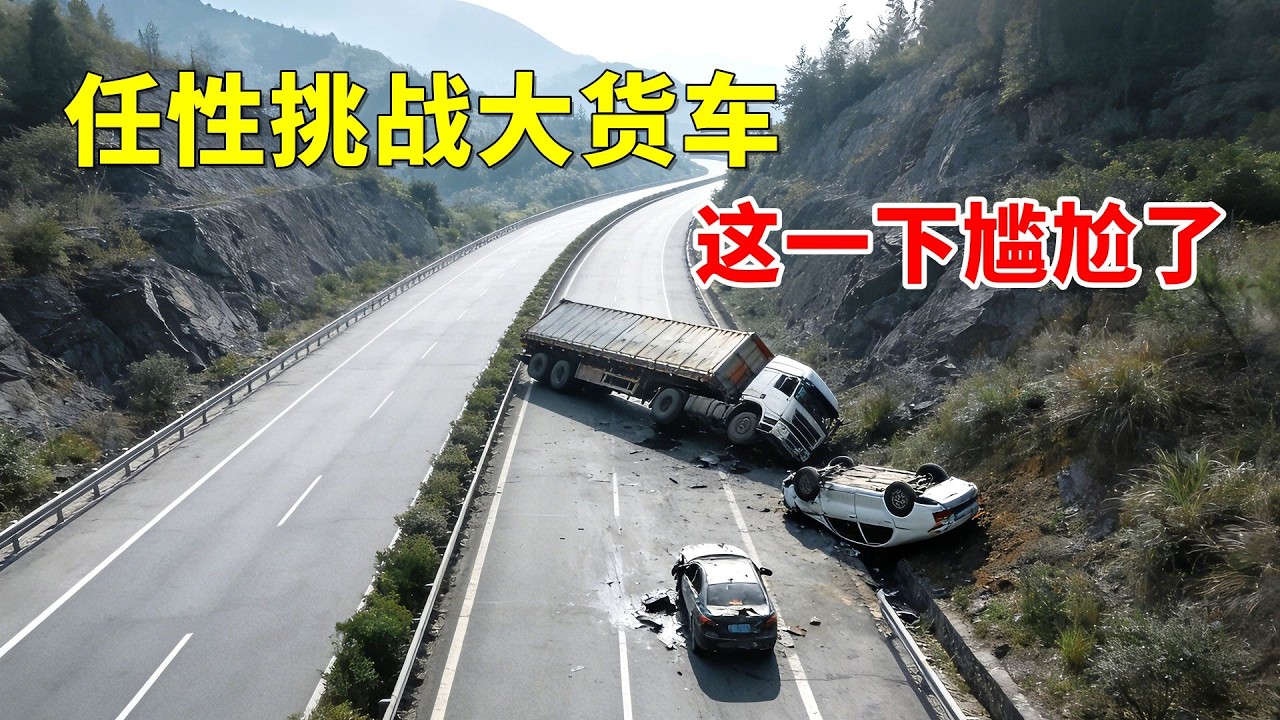 任性挑战大货车，这一下尴尬了！2026交通事故第35期
