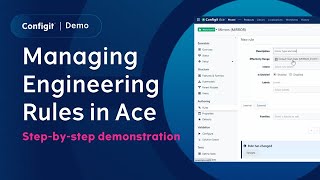 Demo | Managing Engineering Rules in Configit Ace® | Step-by-step demonstration