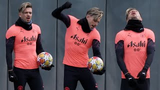 Manchester City train ahead of Real Madrid Champions League quarter-final clash