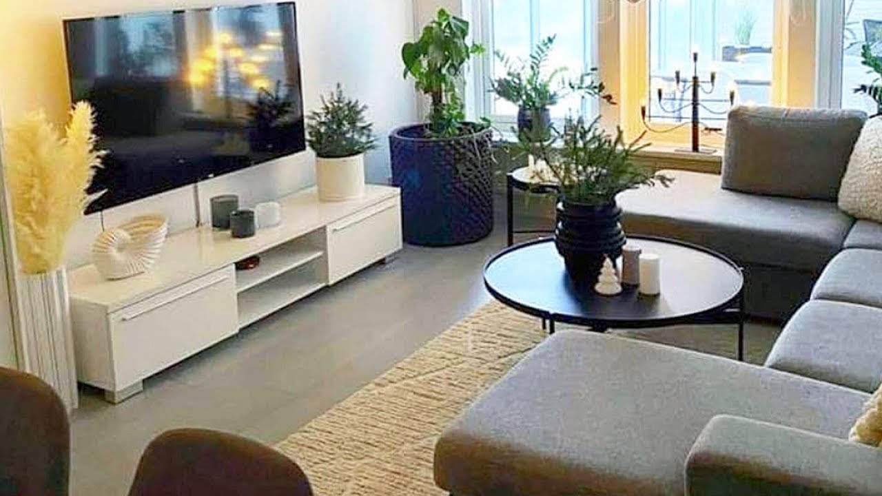 Hermoso diseño de interiores para la sala de estar sofá