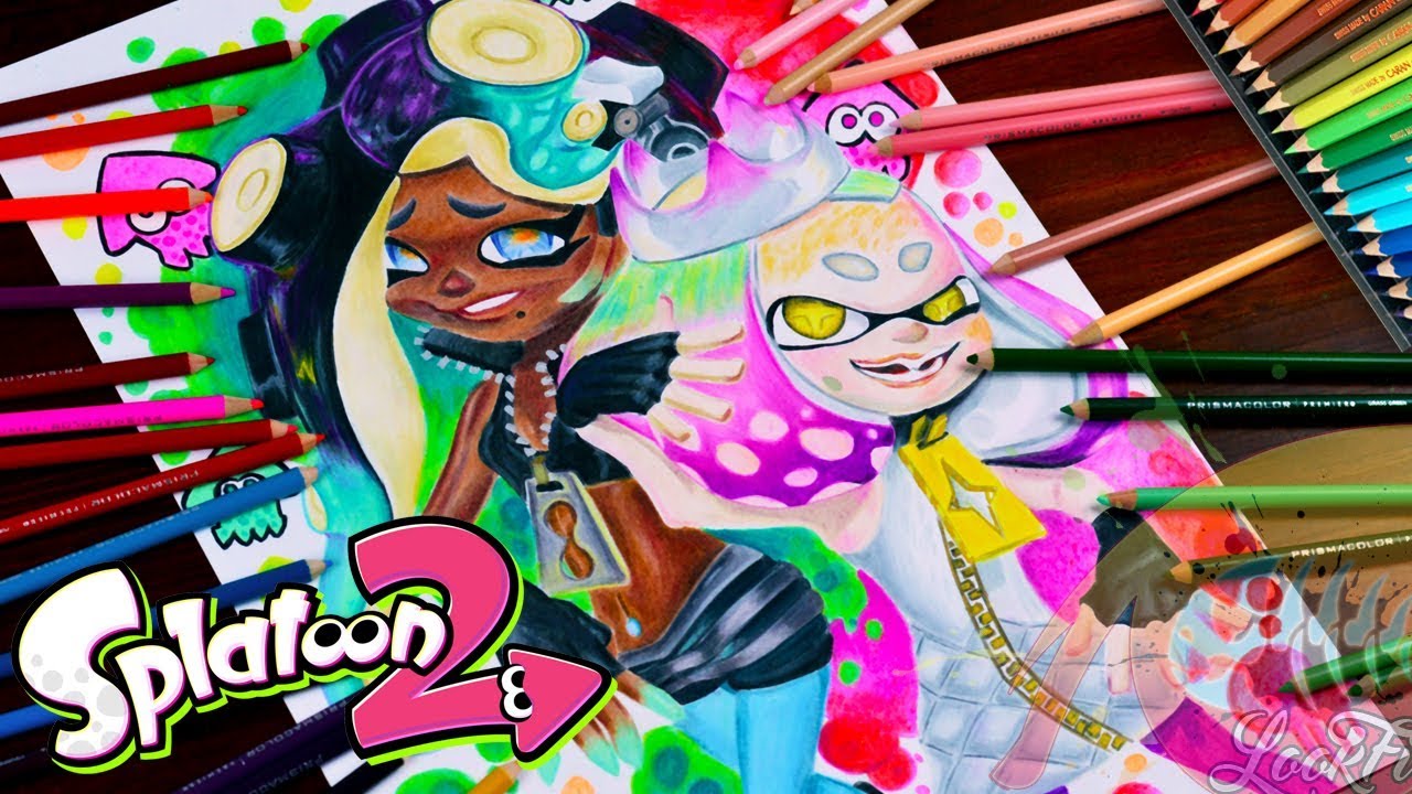 Drawing Splatoon 2    Inkling Girl  Marina and Pearl   Nintendo Switch  lookfishart