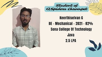 Successfully placed as a Automation Testing  Student Review & Experience at QSpiders Chrompet