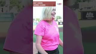 WAFF 48's Liz Hurley throws out first pitch at Rocket City Trash Pandas game