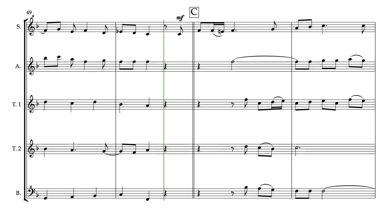 Wexford Carol for recorder quintet