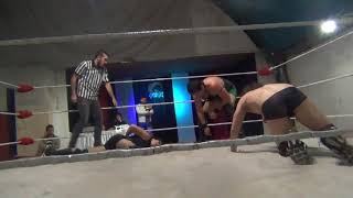 Punch in the face and Saito Suplex to Woman in Intergender Match