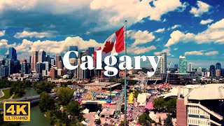 World travel, Aerial view of Calgary (Canada) 4k video