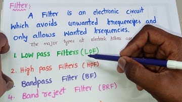 Filter and types of filters || LPF || HPF || BPF || BRF #networktheory