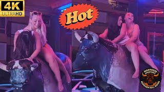 Benidorm girl's ride mechanical bull #viral #benidorm #funny #bullriding #mechanicalbull #rodeo
