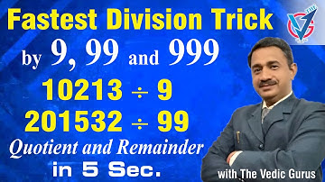 Divisibility Trick By 9 , 99 & 999