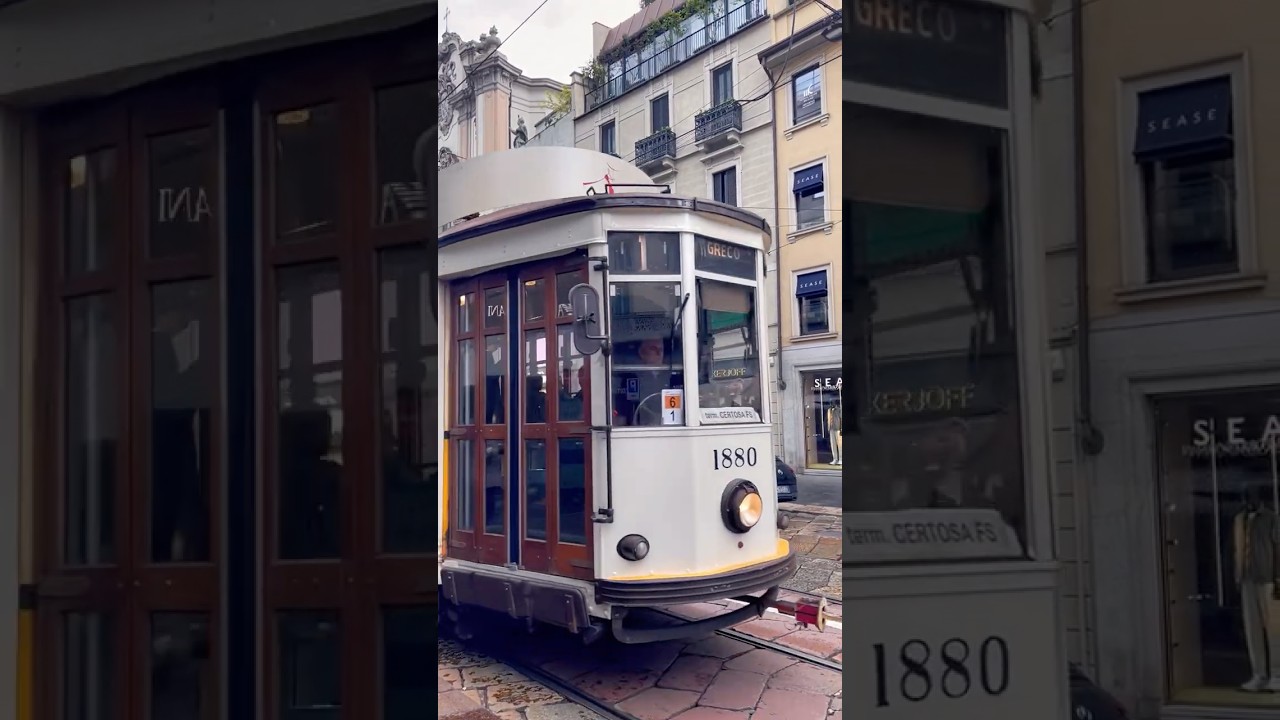 Let's take a ride on a vintage tram in Milan, Italy
