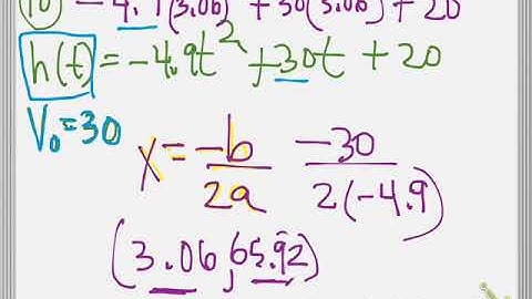 Quadratic Applications Projectile Motion