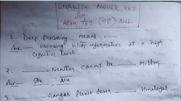Answer key AssamTET 2021/upper primary/English subjects/by Rubel sir/complete 30 questions