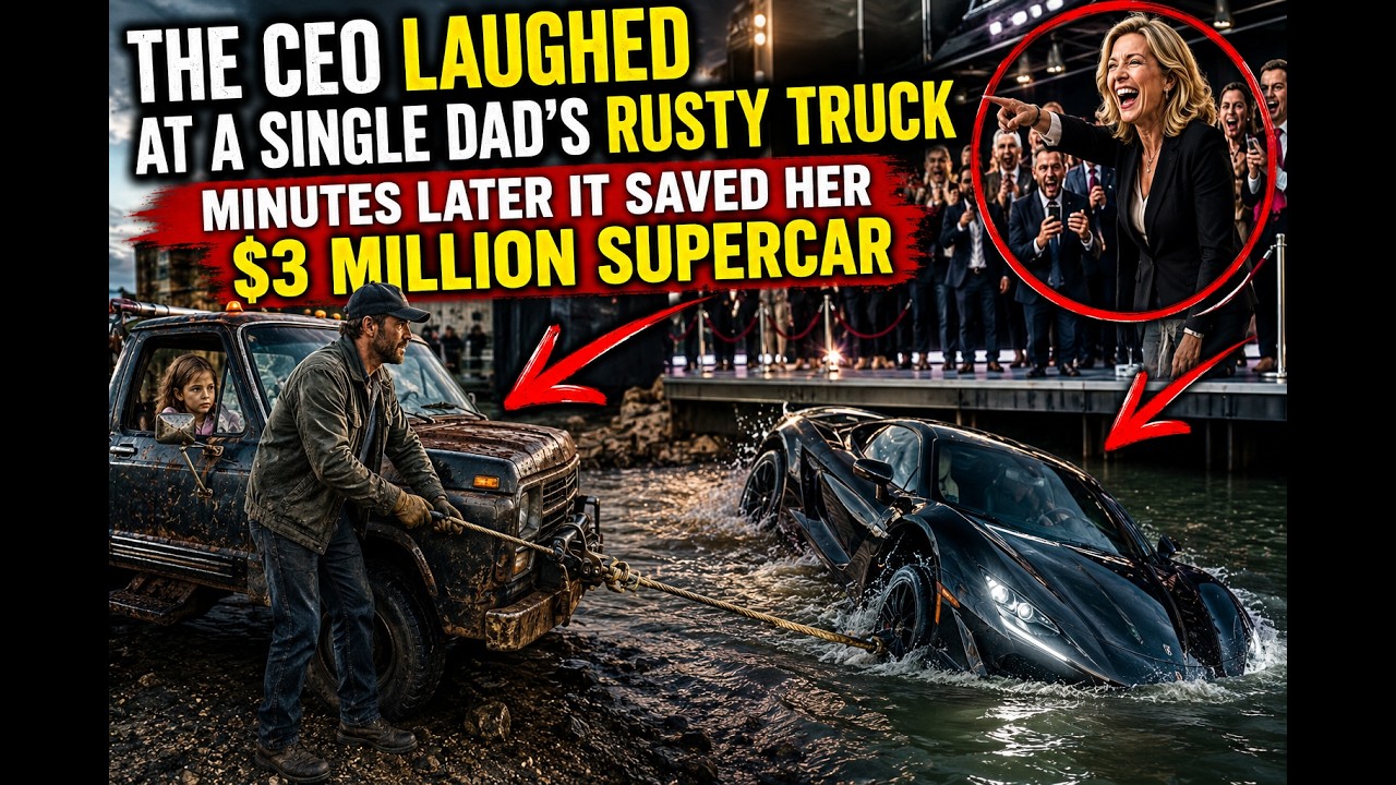 The CEO Laughed at a Single Dad’s Rusty Truck — Minutes Later It Saved Her $3 Million Supercar