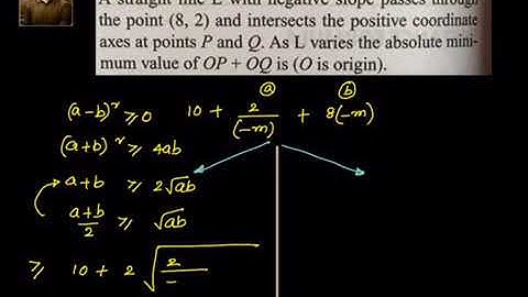 Coordinate Geometry: Straight lines - OP+OQ is minimum