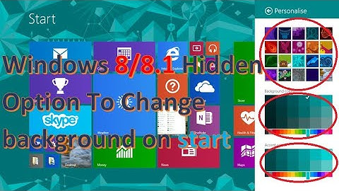 How to change background colours on  start in windows 8/8.1
