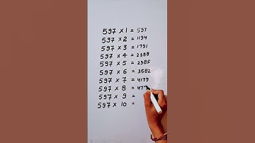 Write the Table of 597 in 18 second only..#maths #mathshack #mathematicks