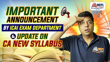 IMP ANNOUNCEMENT BY ICAI & UPDATE ON CA NEW SYLLABUS | MOHIT AGARWAL