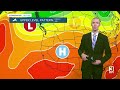 Very warm with some PM showers/storms on Wednesday