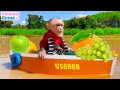 Smart Obi monkey uses a boat to pick fruit and make jelly