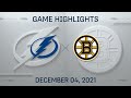 NHL Highlights | Lightning vs. Bruins - Dec. 4, 2021