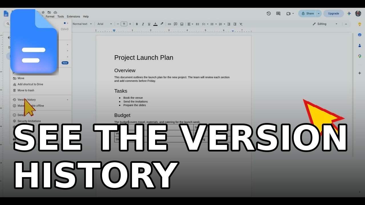How to See the Version History in Google Docs - YouTube