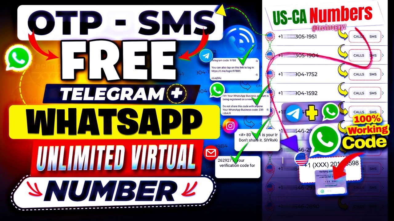 Get FREE VIRTUAL Phone NUMBER for WhatsApp, Telegram, OTP & SMS | Free Virtual WhatsApp Number