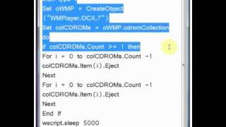 notepad script that pops open your cd tray