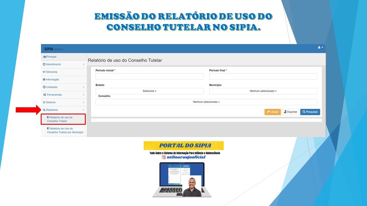 Emissão do Relatório de uso do Conselho Tutelar no SIPIA - YouTube
