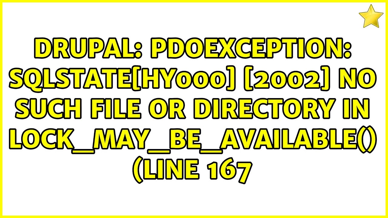 Pdoexception: Sqlstate[Hy000] [2002] No Such File Or Directory In  Lock_May_Be_Available() (Line 167 - Youtube
