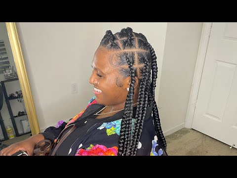 DIY JUMBO BRAIDS TUTORIAL FOR BEGINNERS! Easy elastic band method 