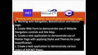 Navigation controls and Site Map | Master Page | Styles and Themes | States of ASP.NET Pages