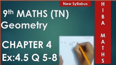 9th maths chapter 4 exercise 4.5 question 5 - 8. Find the Orthocentre of the Triangle hiba maths