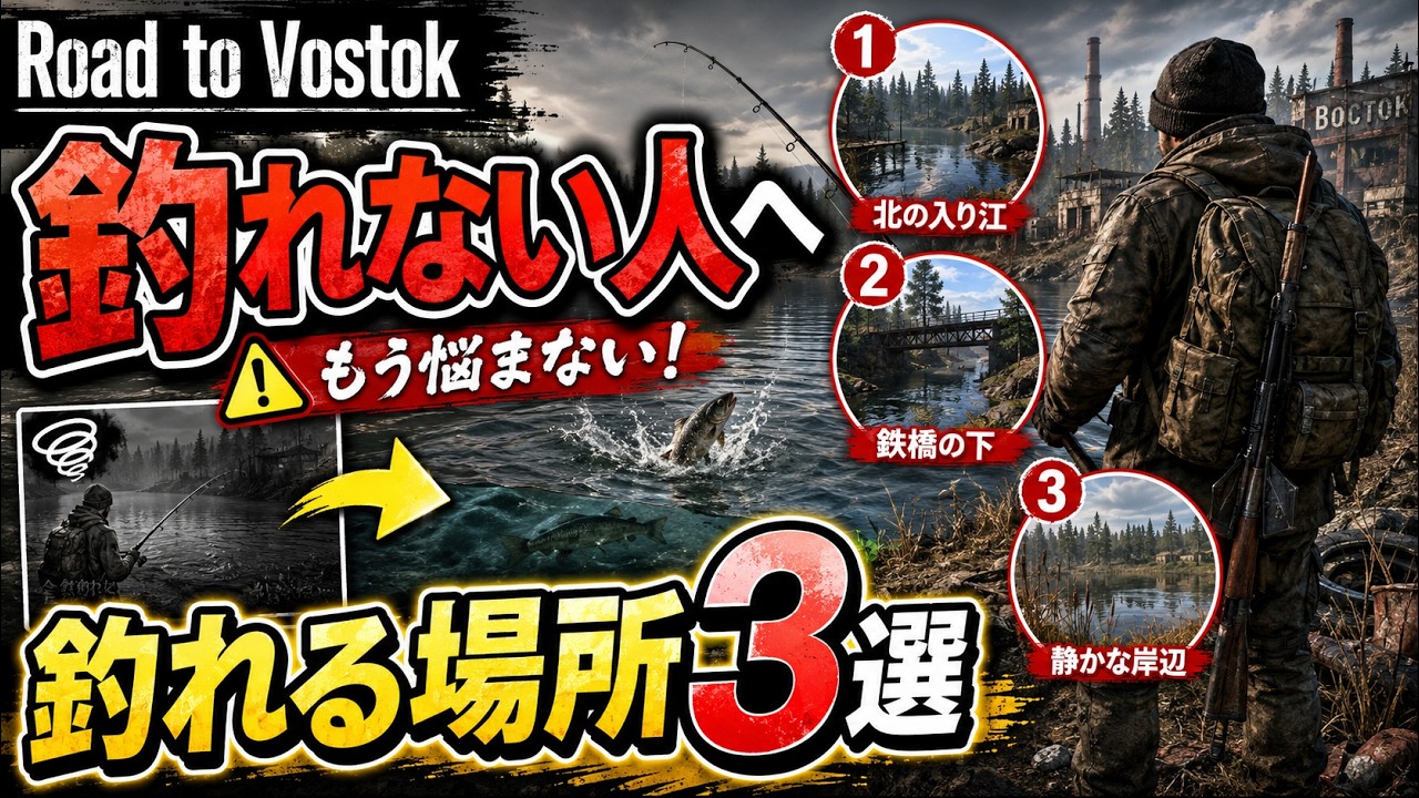 Road to Vostok】魚が釣れない人へ｜釣りポイント3か所を日本語で紹介 