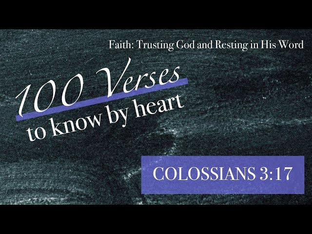 And Whatever You Do (Colossians 3:17) - a Bible memory verse song - YouTube