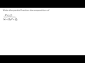 Partial Fraction Decomposition Quiz