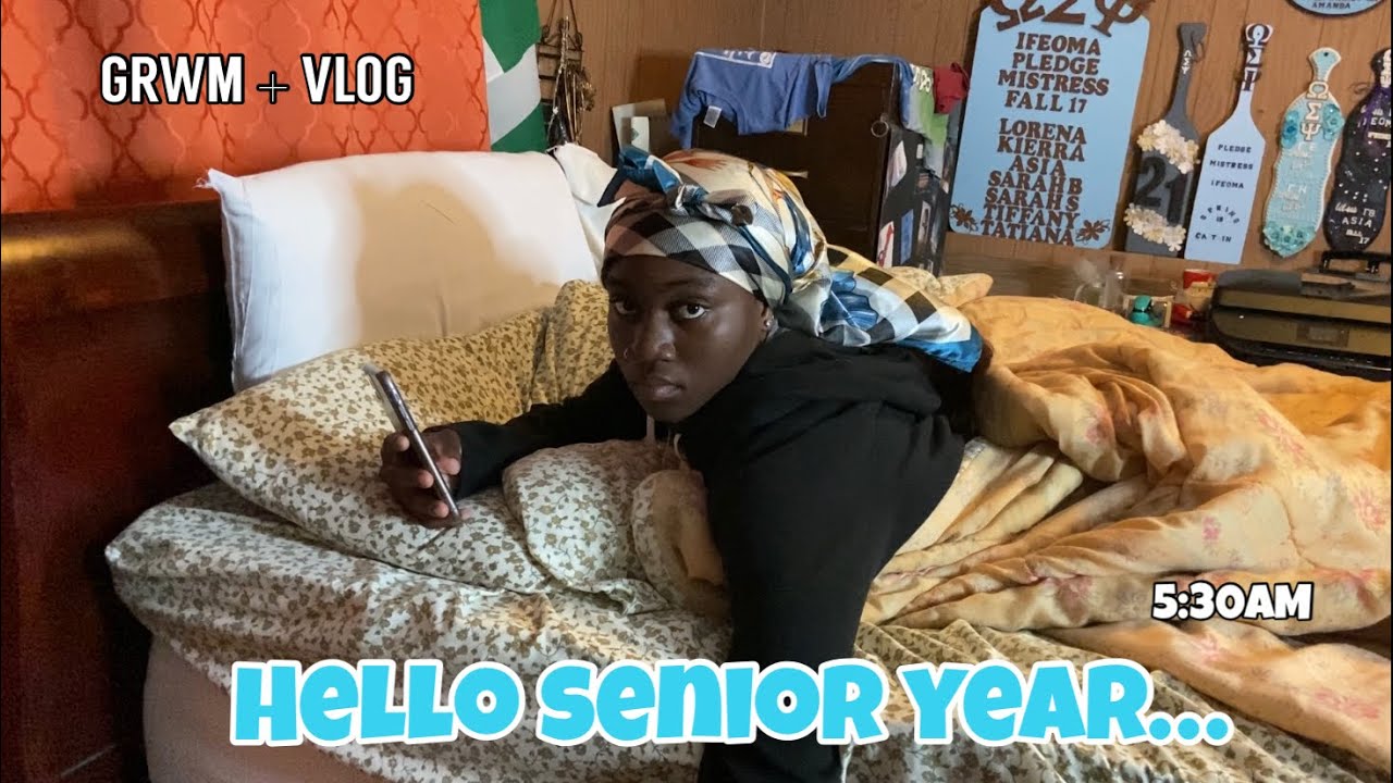 LAST FIRST DAY OF SCHOOL: GRWM + VLOG (first day of senior year *a disaster*)