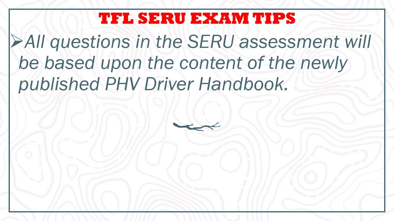 ⁣TFL SERU EXAM INFO