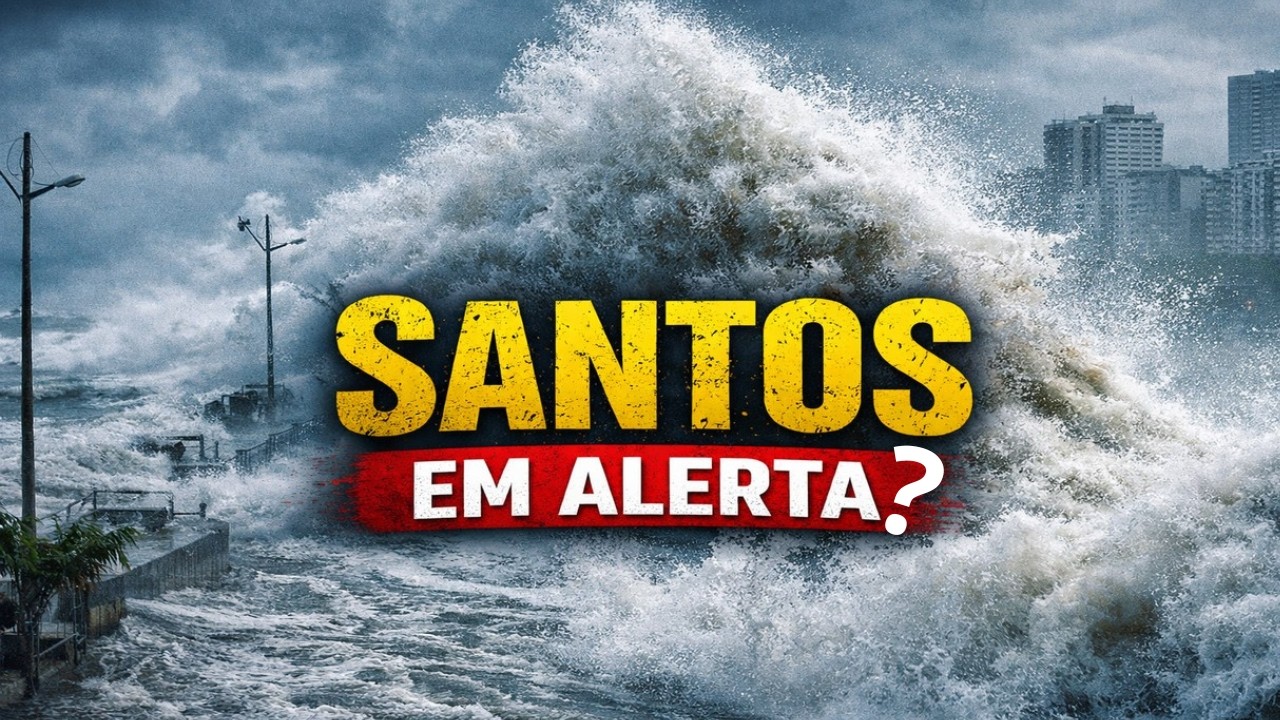 RESSACA MARÍTIMA NA PONTA DA PRAIA EM SANTOS/SP