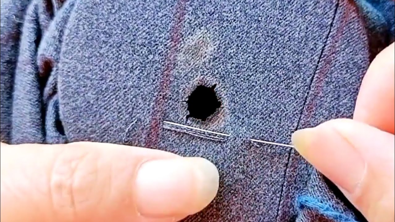How to Invisibly Repair a Hole in Pants at Home Yourself with a Sewing
