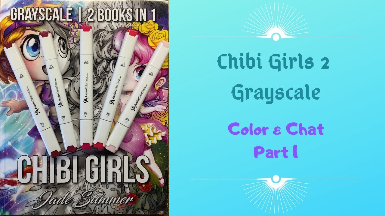 Chibi Girls 1 and 2 Grayscale - Color and Chat - Part 1