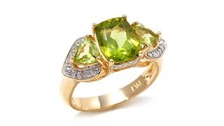 Technibond DiamondAccented 3Stone Gem Ring