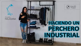 Como hacer un PERCHERO INDUSTRIAL Con TUBO y Madera/ FACIL.  Proyecto N. 5 Maggy Azcagorta