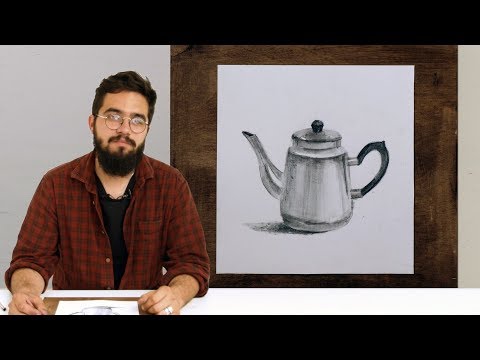 Экспресс-урок по графике «Кофейник» | Как нарисовать кофейник поэтапно
