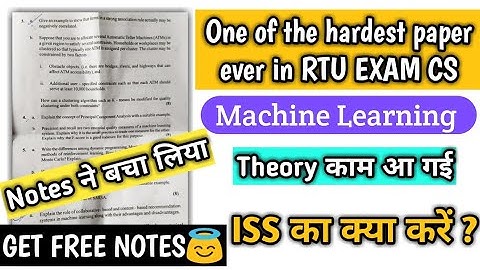 RTU 6 sem machine learning paper 😰 | Hardest paper of RTU EXAM ever | rtu 6 sem exam | RTU Update