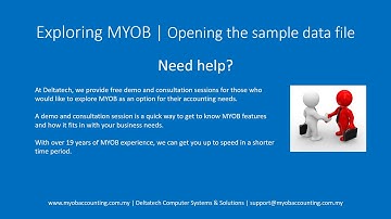 Opening the sample MYOB data file