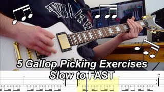 5 Gallop Picking Exercises for Guitar - Played Slow to Fast
