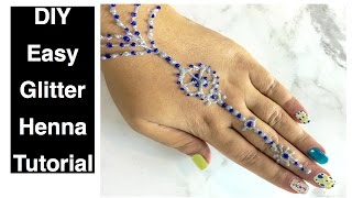 How to DIY Glitter Henna Tattoo At Home | Special Occassion Glitter Henna Tattoo| HennaAndNailArt screenshot 5